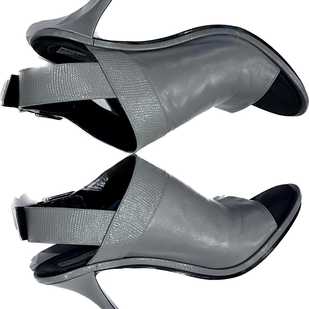 Balenciaga ‘Glove’ Gray Leather Slingback Heels Sandals US 7 - Picture 3 of 7